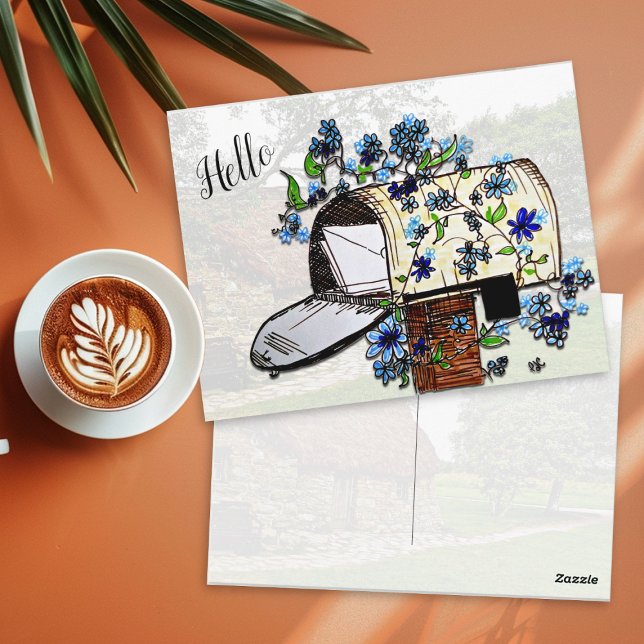 Hello Mailbox Art Blank Postkarte (Von Creator hochgeladen)