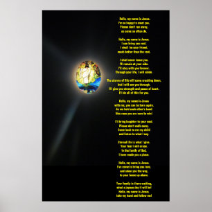 HELLO MEIN NAME IST JESUS-Gedicht Poster