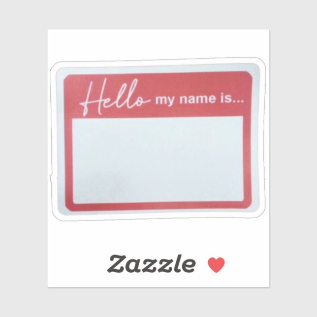 Hello My Name Is Sticker (Blatt)