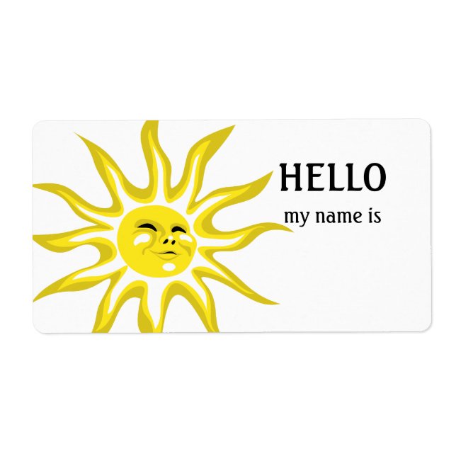 Hello my Name is Sunshine Labels (Vorne)