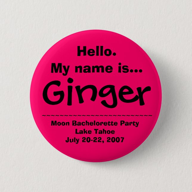 Hello.My Name ist Ingwer Button (Vorderseite)