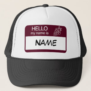 Hello Name Badge Wine Tasting Customized Truckerkappe