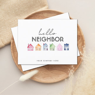 Hello Neighbor Colorful Houses Realty Promo Postkarte