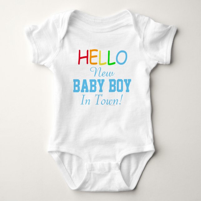 Hello New Baby Boy In Town Baby Shirt (Vorderseite)
