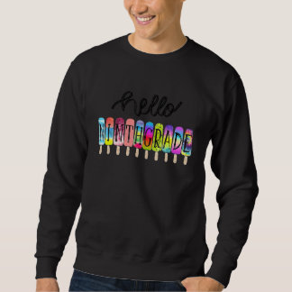 Hello Ninth Grade  Cream Back To School Kids Boys Sweatshirt
