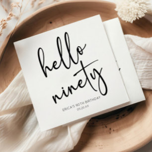 Hello Nneety Minimalistisch Simple 90. Geburtstags Serviette