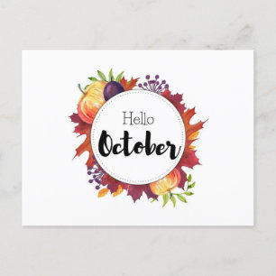 Hello-October-Postkarte Postkarte