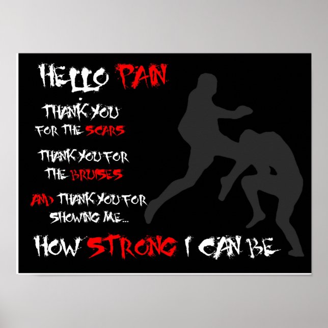 "Hello Pain" - MIXED MARTIAL ARTS Inspiration Post Poster (Vorne)