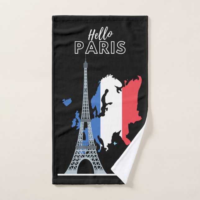 Hello Paris Design Badtuch Set (Handtuch)
