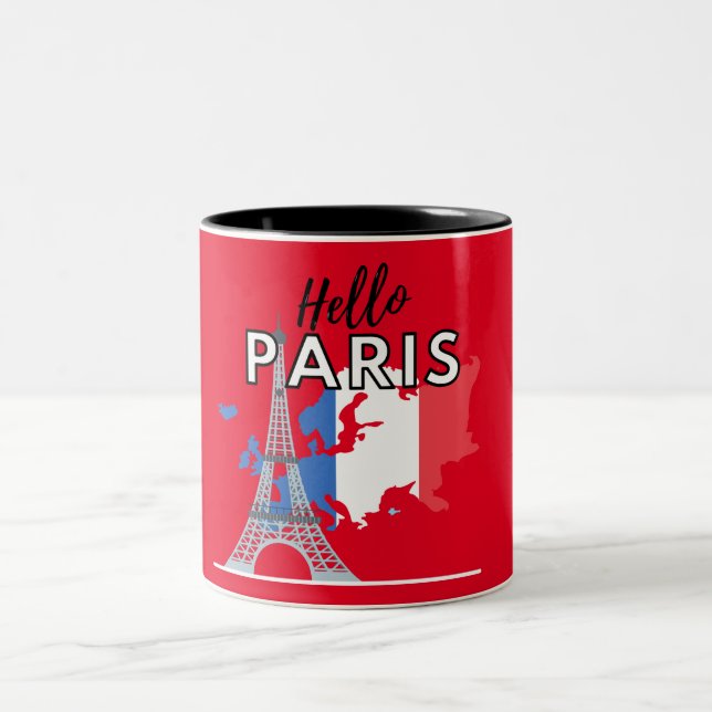 Hello Paris Zwei-Tone-Tasse Zweifarbige Tasse (Mittel)
