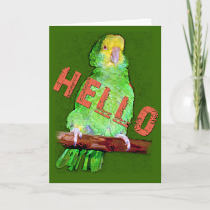 HELLO Parrot Grußkarte Karte