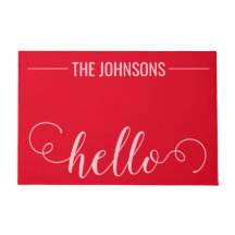 HELLO Personalisiert Familienname Begrüßungsmatte 