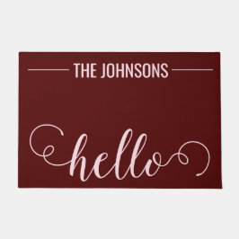 HELLO Personalisiert Familienname Willkommen Mat M Fußmatte