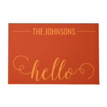 HELLO Personalisiert Familienname Willkommen Mat O