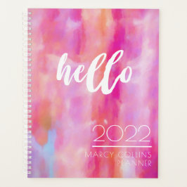 Hello Pink Abstrakt Watercolor Planer