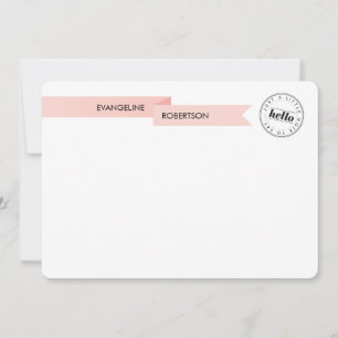 Hello Pink Ribbon Hinweis Mitteilungskarte