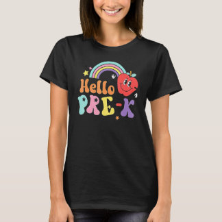 Hello Pre K  Back To School First Day Of Pre K Tea T-Shirt