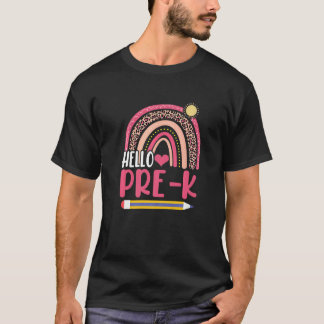 Hello Pre K Back To School Rainbow   T-Shirt