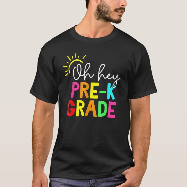 Hello Pre K Graduation Team Back To School Teacher T-Shirt (Vorderseite)