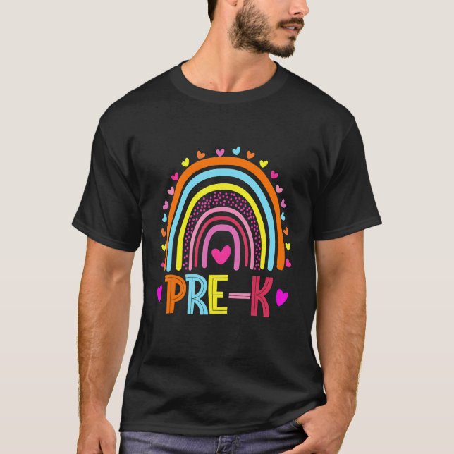 Hello Pre K Rainbow Teachers Kids Back To School T-Shirt (Vorderseite)