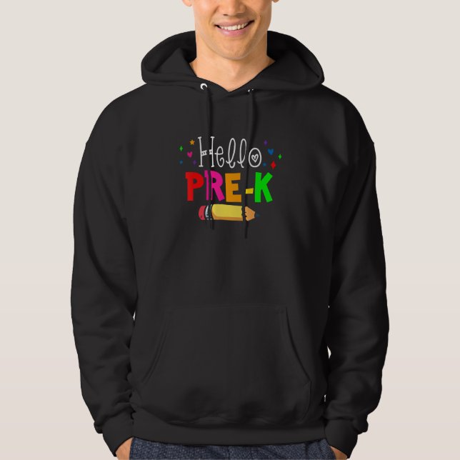 Hello Pre K Teacher Kids Back To School Teacher St Hoodie (Vorderseite)