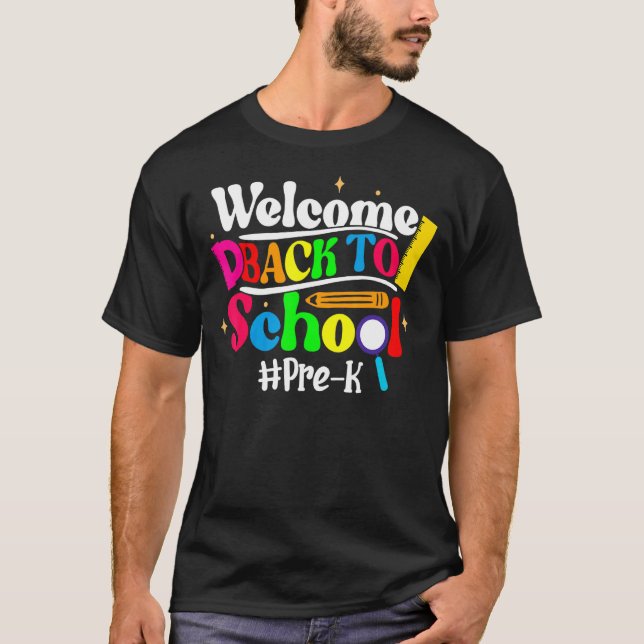 Hello Pre K Team PreK Back to School Teacher Girls T-Shirt (Vorderseite)