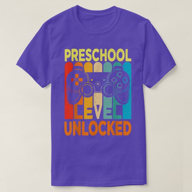 Hello Preschool Level Unlocked Video Game Back to  T-Shirt (Design vorne)