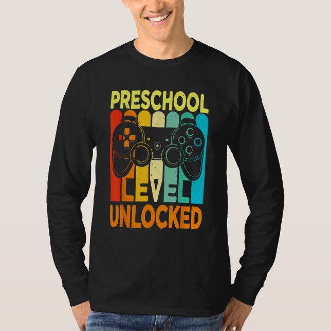 Hello Preschool Level Unlocked Video Game Back To  T-Shirt (Vorderseite)