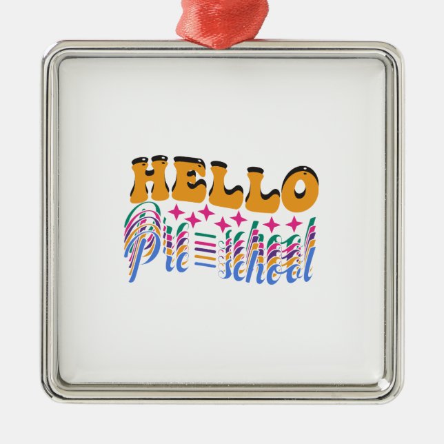 Hello Preschool Ornament Aus Metall (Vorne)