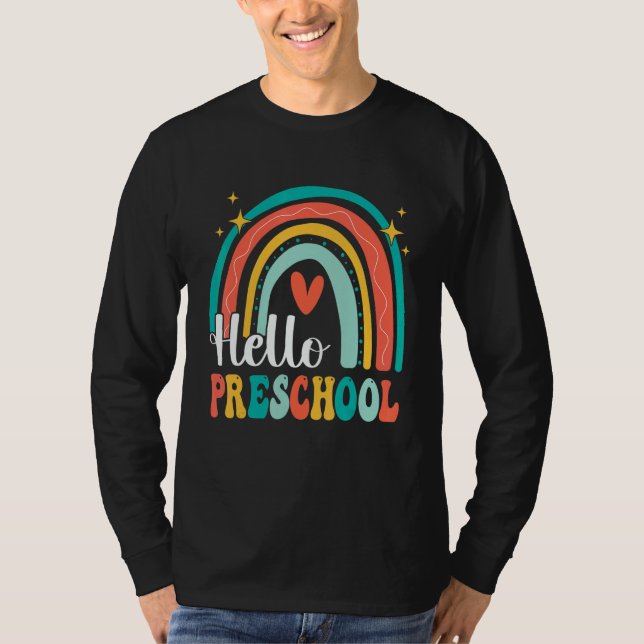 Hello Preschool Rainbow for Teachers Girls Kids Fi T-Shirt (Vorderseite)