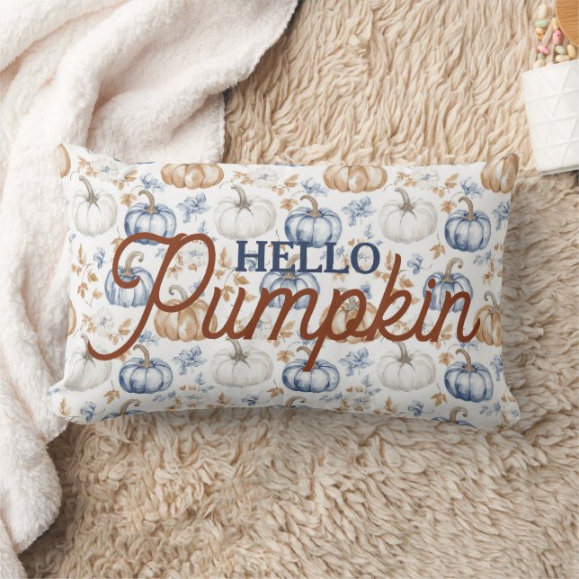 Hello Pumpkin Autumn Bauernhaus Pillow Lendenkissen (Decke)