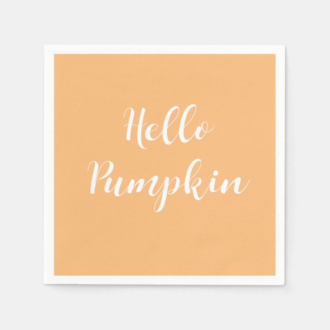 Hello Pumpkin Autumn Kaffee Serviette (Vorderseite)