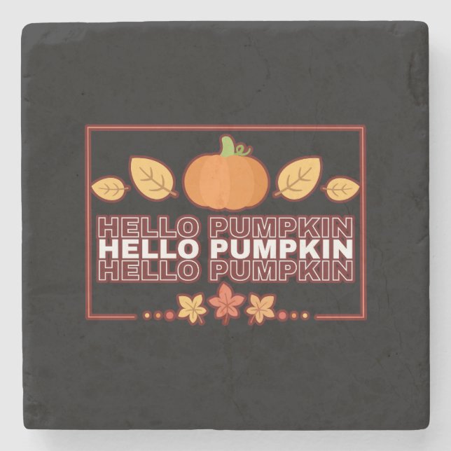 Hello Pumpkin Autumn Party Steinuntersetzer (Vorderseite)