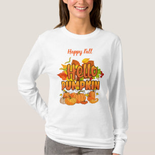 Hello Pumpkin Autumn Text anpassen T-Shirt