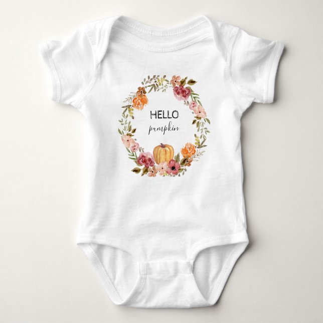Hello Pumpkin Baby Bodysuit Herbstdusche Baby Strampler (Vorderseite)