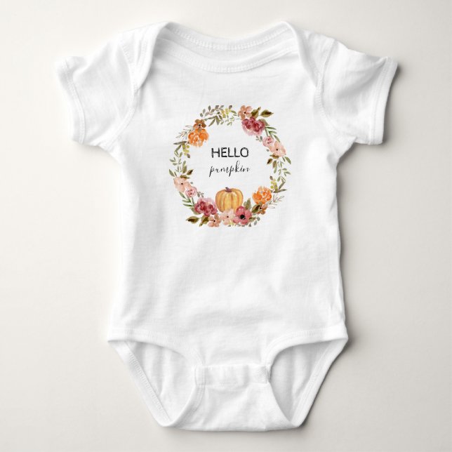 Hello Pumpkin Baby Bodysuit Herbstdusche Strampler (Vorderseite)