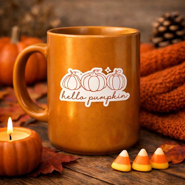 Hello Pumpkin Contour Custom Cut Aufkleber (Von Creator hochgeladen)