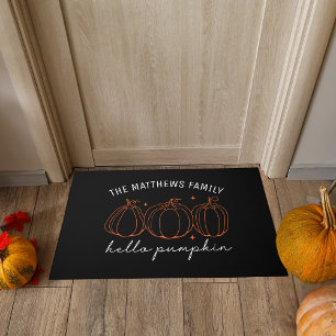 Hello Pumpkin Custom Familienname Autumn Fußmatte