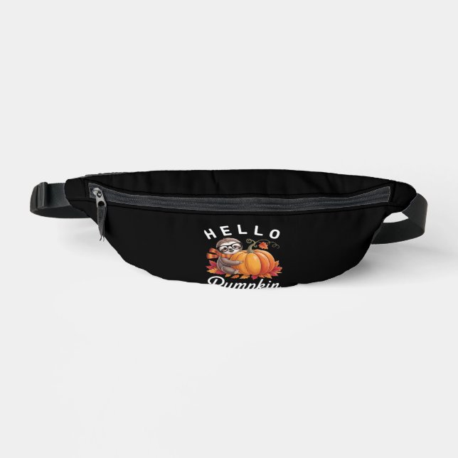 Hello Pumpkin - Cute Fall Sloth Autumn Leaves Foli Bauchtasche (Vorderseite)
