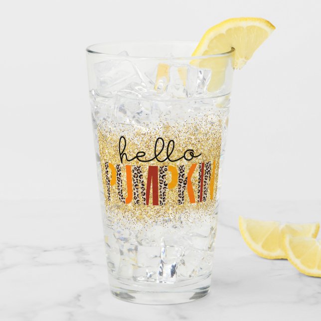 Hello Pumpkin Fall Autumn Anpassen Glas (Rückseite Ice)