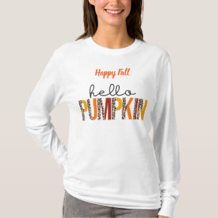 Hello Pumpkin Fall Autumn Text anpassen T-Shirt
