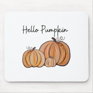 Hello Pumpkin Fall Halloween Graphic Mousepad