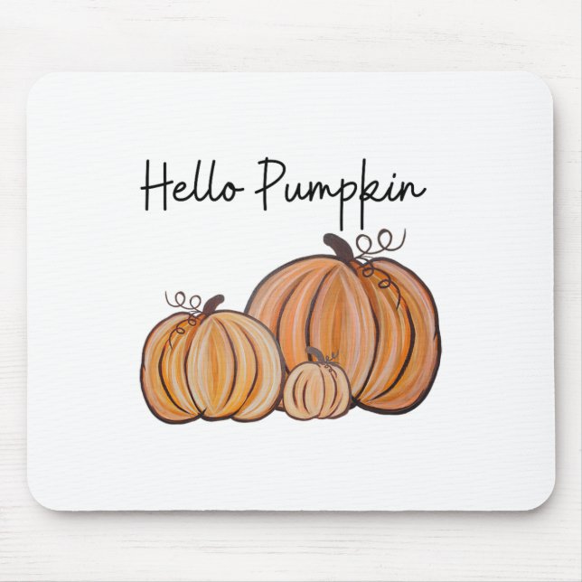 Hello Pumpkin Fall Halloween Graphic Mousepad (Vorne)
