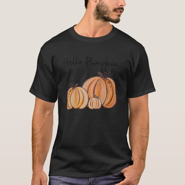 Hello Pumpkin Fall Halloween Graphic T Shirt (Vorderseite)