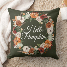 hello pumpkin fall harvest thanksgiving kissen