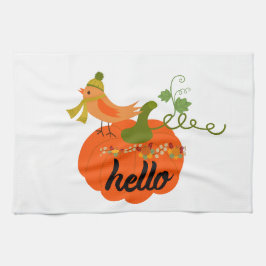"Hello Pumpkin Fall Kitchtuch - Herbst Bauernhof Geschirrtuch