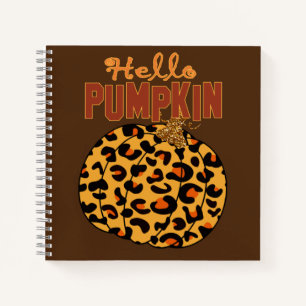 Hello Pumpkin - Fall Leopard Print Notizbuch
