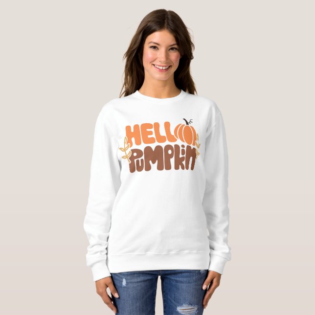 Hello Pumpkin Fall Sweatshirt | HerbstMode (Vorne ganz)