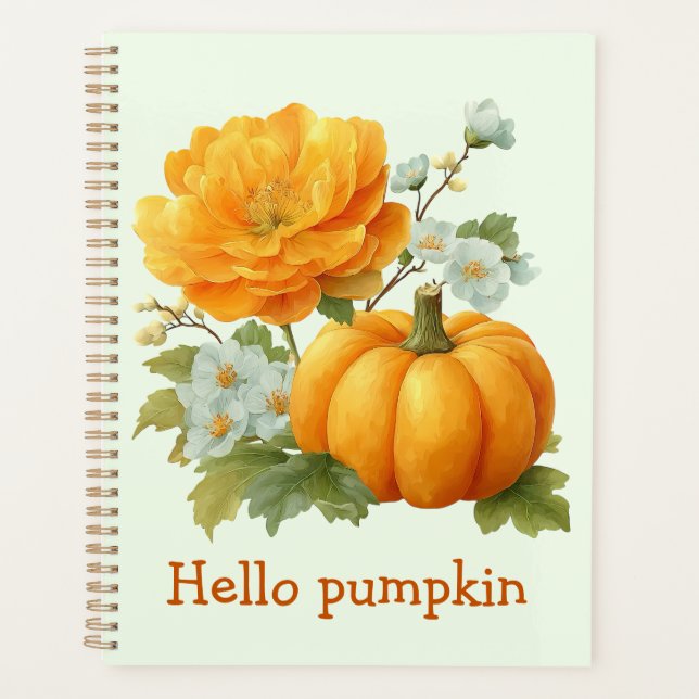 Hello Pumpkin Floral Halloween Design Planer (Vorderseite)