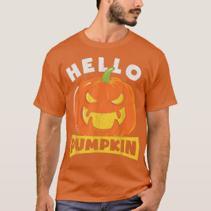 Hello Pumpkin Halloween Funny Kürbislaterne Cool T-Shirt